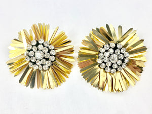 Gold sunburst sequin earrings
