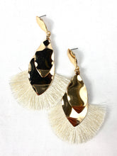 Load image into Gallery viewer, Gold Double Teardrop Fringe