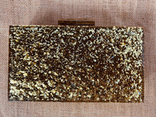 Load image into Gallery viewer, Gold Acrylic Box Clutch