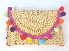 Load image into Gallery viewer, Custom Flat Envelope Clutch with Pom Trim