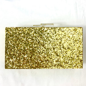 Gold Acrylic Box Clutch